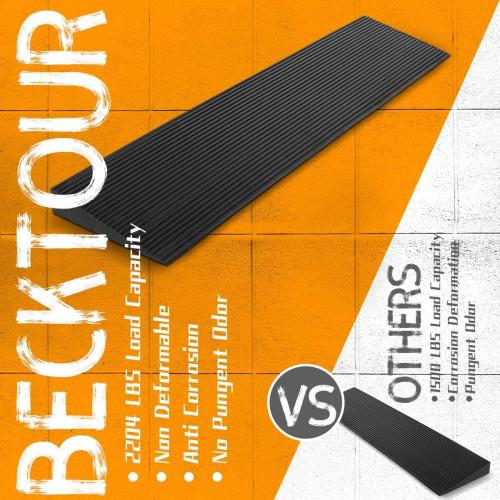 1.5'' Rise Threshold Ramp for Doorways, 2204 LBS Capacity Rubber Threshold Ramp, Non-Slip Driveway Curb Ramps Handicap Ramp for Wheelchair Scooter Stroller, Cuttable & Adjustable Size