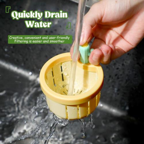 Honeydak 2 Pcs Cactus Sink Drain Strainer Automatic Pressing Dumping Sink Filter Basket Kitchen Waste Collector Filter Plastic Multi-Functional Lifting Catcher Stopper Net Kitchen Accessories for Home