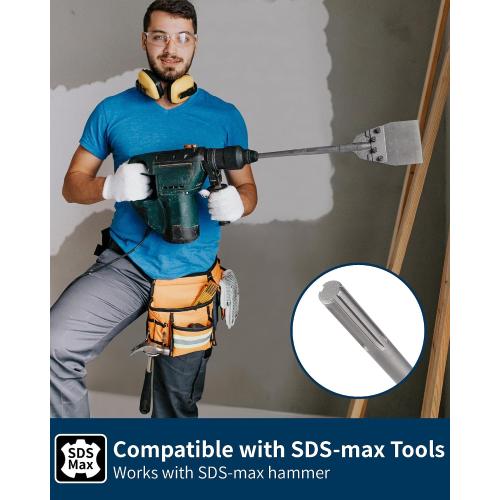 SDS Max Floor Scraper, Firecore 6 Inch SDS Max Thinset Removal Chisel Bits Scaling Chisel Tool for Rotary Hammer Drill, Steel Shovel Bits for Removing Vinyl Flooring VCT Tiles Linoleum Concrete Mortar