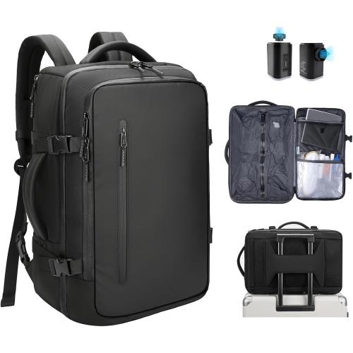 Vacuum backpack travel,vacuum backpack with pump Fit 16 inch Laptop for travel,Water-Resistant,Business,College,Camping (Black)