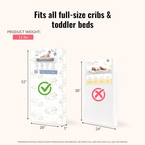 Dream On Me Twilight 5” 88 Coil Inner Spring Crib & Toddler Mattress – Brown Cloud, Greenguard Gold & BSA Certified, Waterproof & Stain-Resistant Cover, Fits Standard Full-Size Cribs & Toddler Beds