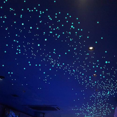 Glow in The Dark Stars for Ceiling Decal Decor 633 Pcs Realistic 3D Sticker