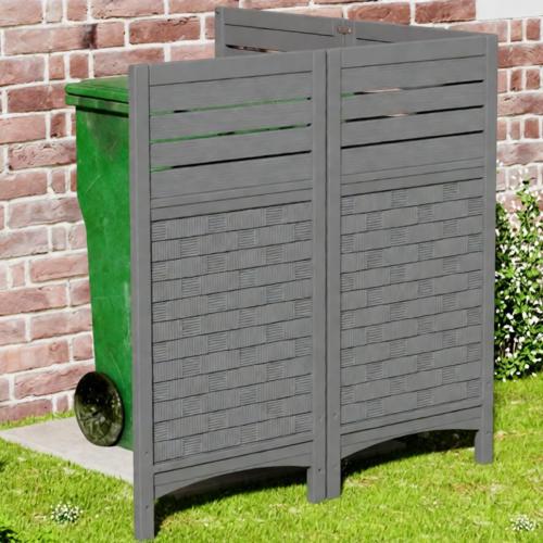 Mrosaa Outdoor Fence Privacy Panels,Resin Privacy Fence Panels for Outside,Air Conditioner/Trash Can/Pool Equipment Enclosure 4-Pack(Grey)