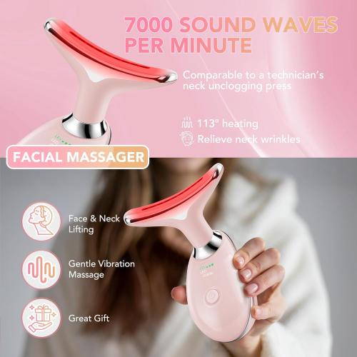 Red-Light-Therapy-for-Face, Facial Massager Wand Tool  (Pink)