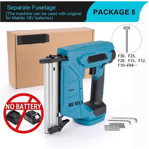 Cordless F30 Nail Gun Electric Furniture Carpentry Tacker Stapler Woodworking Power Tool Staple For 18V Battery for DIY Projects, Upholster and Woodworking(No battery)