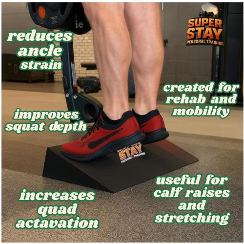 fitness equipmenslant -boards for exercise,slant board for squats - Large EVA Wedge - Ideal for Calf and Heel Stretches - Improves Foot Mobility - Fasciitis and Tendonitis Relief Board - Incline Exercise Board- Includes Yoga Ring