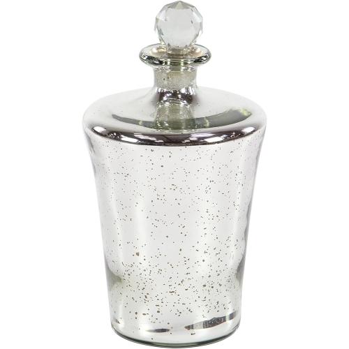 Deco 79 Glass Abstract Decorative Jars, Set of 3 9, 10, 11H, Silver