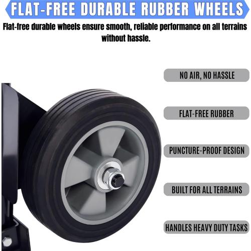 Folding Hand Truck Dolly - 600 LB Capacity, Heavy-Duty Wheels and Compact Design for Moving Heavy Loads in Warehouses, Offices, Homes, and Shopping