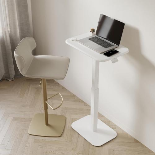 Ergohome™ ELEVANCE Table™ Height Adjustable Minimalist Tables, Laptop Desk, Living Room, Small Side Table, Drink Coffee End Table, Sofa Table for Bedroom, Study and Small Spaces (Table_WhiteCloud)