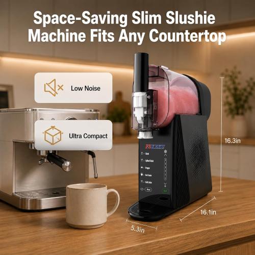 85oz Slushy Maker Machine for Home, Slushie Machines No Ice Needed Countertop with 5 Presets, Auto-Clean, Frozen Margaritas, Cocktails, Frappés, Smoothies, Milkshakes Summer Parties Gifts