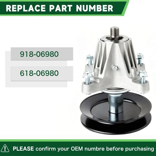 618-06980 918-06980 Spindle Assembly Fit for 50 Deck Cub Cadet ZT1-50 XT1-50 GT50 RZT-50 L50 S50 Troy-Bilt Super Mustang 50 Inch Deck Craftsman G8200 Z550 Zero Turn Mower Parts 3 Pack