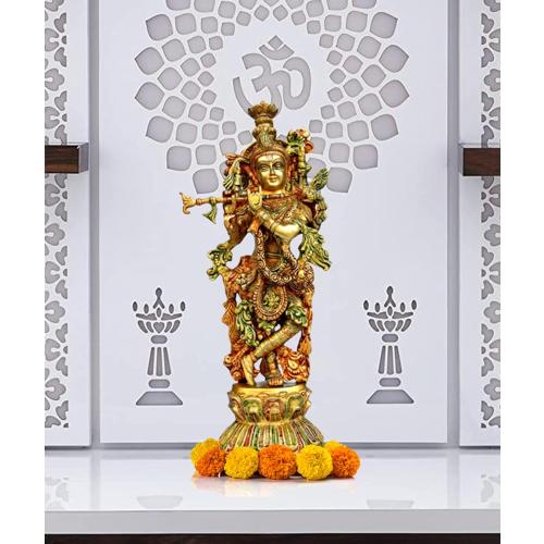 Size 18 eSplanade Brass Radha Krishna Kishan Murti Idol Statue Sculpture | Pooja Idols | Home Decor (18 Inch)