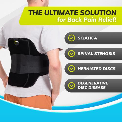 BraceAbility LSO Back Brace for Women and Men - Medical-Grade Lumbar Brace for Herniated Disc, Sciatica, Spinal Stenosis, Spondylolisthesis, Post-Surgery Recovery, Hot and Cold Therapy (M)
