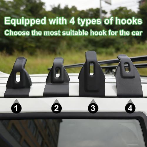 51 Universal Car Roof Rack Cross Bars, Capacity Roof Rack for Bare Roof, with 4 Kinds Clamp