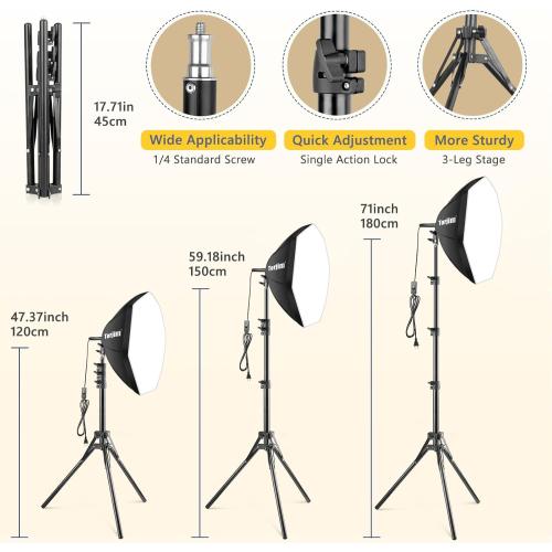 Torjim Softbox Photography Lighting Kit, 20'' x 20'' Professional Softbox Lighting Kit with 85W 3000-7500K LED Bulbs, Studio Lights for Photography/Video Recording/Live Streaming/Portraits Shooting