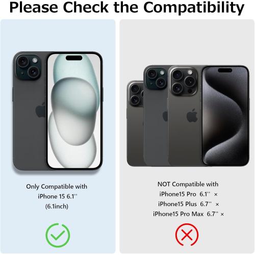 for iPhone 15 Case Compatible with MagSafe, Built-in Camera Ring Stand, 23 FT Military-Grade Drop Protection Magnetic Cover for iPhone 15 6.1'', Red