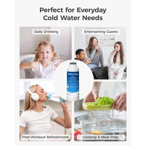 Waterdrop WD-F27 Replacement for Samsung® Refrigerator Water Filter HAF-CIN/EXP, DA29-00020B, HAF-CIN, RF28HMEDBSR, RF263BEAESR, RS25J500DSR, RF263TEAESG, HDX FMS-2, DA97-08006A-1, 3 Pack