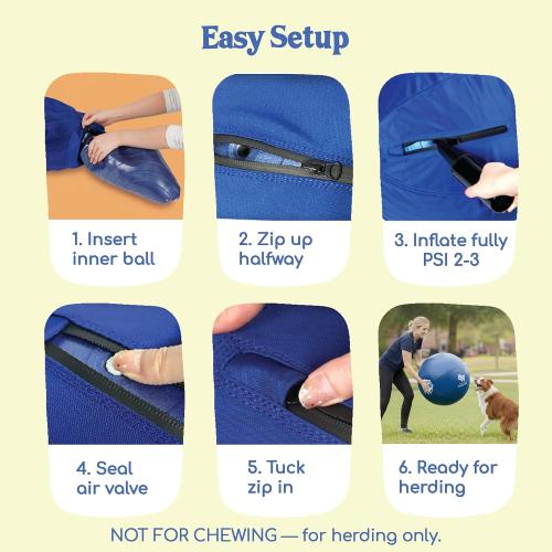 Race&Herd 25 Original XXL Herding Ball for Dogs Large - Herding Toys, Durable Outdoor Big Dog Herding Ball for Australian Shepherd, Corgis, Border Collie Ball & Other Medium to Large Breeds (Blue)