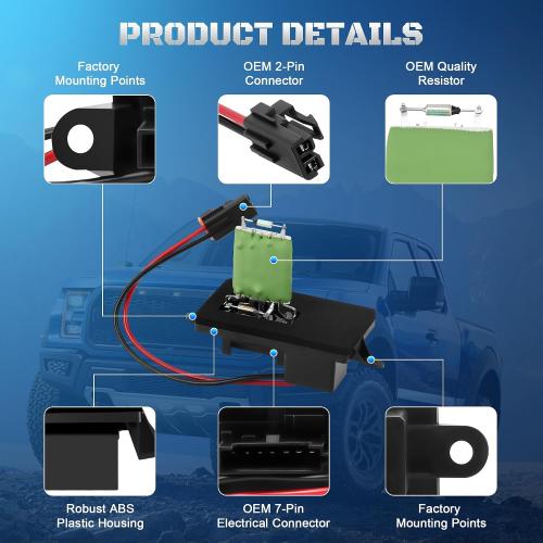 89019089 HVAC Blower Motor Fan Resistor Fits for 1999 2000 2001 2002 2003 2004 2005 2006 Chevy Silverado 1500 2500 Tahoe GMC Sierra Yukon Cadillac Escalade 973-004, 89018597, 22807122