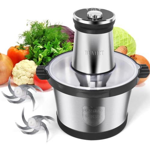16 cup steel bowl 850W Electric Food Processor,LED timer. 3-Tiered 6 Cutting Edges blade for mincing, chopping,Ideal as meat grinder,fresh vegetables chopper,pet food process in kitchen.