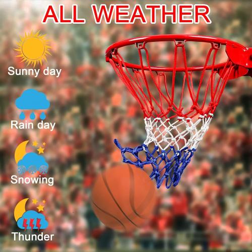 NEIJIANG Basketball Net Replacement, 2025 Upgrade Thick Professional Basketball Nets Heavy Duty Outdoor, All Weather Anti Whip Color Never Fade -12 Loops