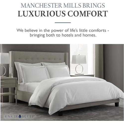 Envirosleep Dream Surrender Firm Support Pillows - Hypoallergenic Polyester Filled Cotton Shell Pillow Set, Standard Size 2 Pillow Set for Hotel or Home Use, by Manchester Mills