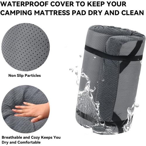 Memory Foam Camping Mattress Pad,Portable Sleeping Pad for Adult,Waterproof Cot Mattress,Roll Up Floor Mattress,Foldable Backpacking Travel Bed for Hiking,Guest Bed