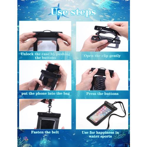 Famoby Up to 8.3 5 Pack Multicolor Universal Waterproof Phone Pouch, Phone Waterproof Case Dry Bag,Protection Level: IP68,Outdoor Sports for Apple iPhone,Samsung,and More,Black,Blue,Pink,Orange,Green