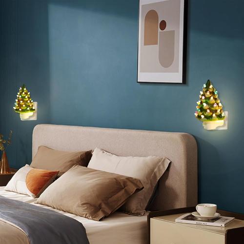 2 Pack Blissun Christmas Night Light, Ceramic Tree Decor 6 Inch with Multicolor Bulbs, 360° Swivel Plug & On/Off Switch for Bedroom, Home, Bathroom (2 Pack)