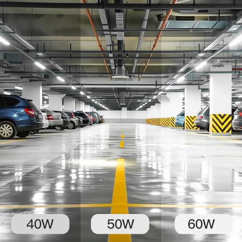 JTT 4FT LED Vapor Tight Light, 60W/50W/40W IP65 Waterproof LED Outdoor Indoor Shop Light 6000K/5000K/4000K CCT, Vapor Proof Fixture for Garage Shop Basement Barn Car-Wash, 4-Pack ETL Listed