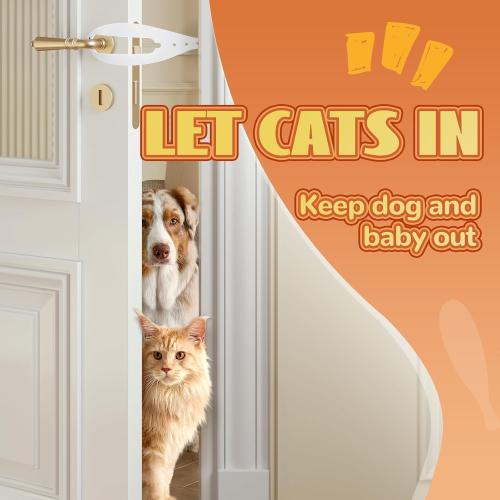 TGIOW Cat Door Latch, Cat Door Stopper Keep Open 2.5-6, 2 Pcs, White