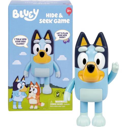 Bluey Game Hide and Seek Figure, Articulated, Musical Kids Figurines with Dance Mode, Interactive Play Toddler Figurine Toys for Ages 3