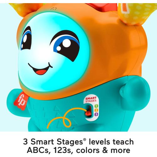 Fisher-Price Baby & Toddler Learning Toy DJ Bouncin’ Beats with Music Lights & Bouncing Action for Ages 9  Months, Multilanguage Version