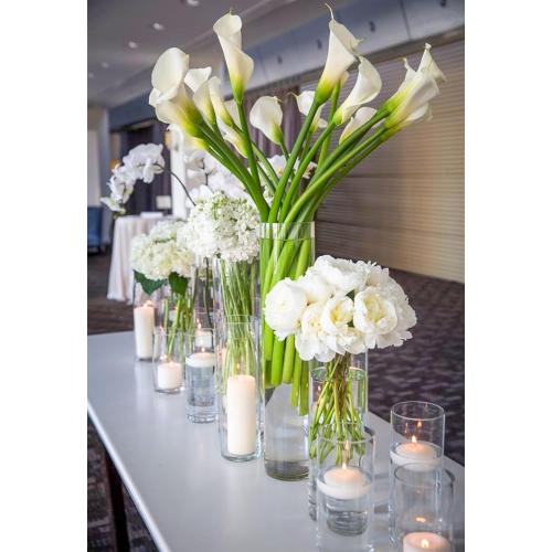 9 Pack Glass Cylinder Vases 16 Inch Tall Clear Flower Vases for Centerpieces, Hurricane Floating Candle Holder Wedding Decorations, Floral Simple Vase Bulk for Party Home Decor (3.35 x 16 Inch)