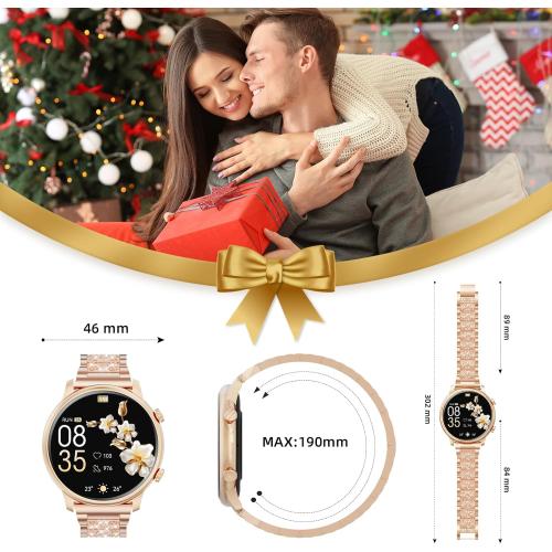 Hwagol Smart Watches for Women Android Phones iPhone Compatible(Bluetooth Call),1.39'' Round Fitness Tracker Heart Rate/SpO2/Sleep Monitor,100 Sport Modes Pedometer