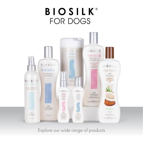 BioSilk for Dogs Silk Therapy Dog Detangling Conditioner - Moisturizing Dog Hair Detangler for Dematting, Conditioning Matted Hair and Tangle Remover - Dog Grooming Supplies, 12 Fl Oz