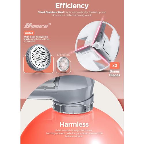 Bymore Fabric Shaver Lint Shaver for Clothes, Dual Power Lint Remover with Battery or Corded Use, Portable Sweater Shaver for Clothing, Furniture & Travel