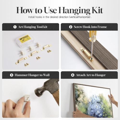 Framed Vertical Colorful Forest Living Room Wall Art, Large Tree & Path Picture Artwork for Walls, Farmhouse Landscape Vertical Canvas Print for Office Kitchen Foyer Stair Hallway Wall Decor, 20x40 In