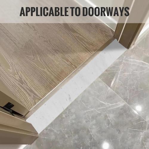 Natural White Marble Threshold 4x30 Inch - Waterproof Floor Transition Strip with Non-Slip Surface for Bathroom Shower, Doorways & Room Dividers