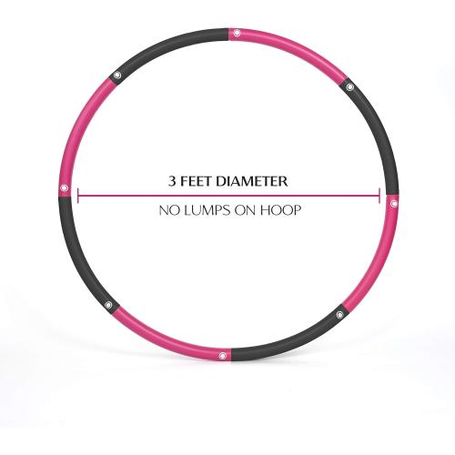 HEALTHYMODELLIFE Exercise Fitness Hoop for Adults - Easy to Spin, Premium Quality and Soft Padding Weighted Hoop - Detachable Hoops for Home & Gym Workouts