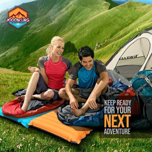 Grey and Sunny Orange 74x24x4 ZOOOBELIVES Extra Thickness Inflatable Sleeping Pad with Built-in Pump, Most Comfortable Camping Mattress for Backpacking, Car Traveling and Hiking, Compact and Lightweight - Airlive2000