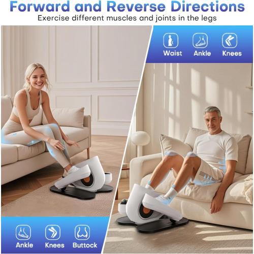 Under Desk Elliptical Machine, Electric Leg Exerciser While Sitting for Seniors with Remote Control, Whisper Quiet Motorized Seated Pedal Exerciser, Home Office Daily Use, No Assembly Required