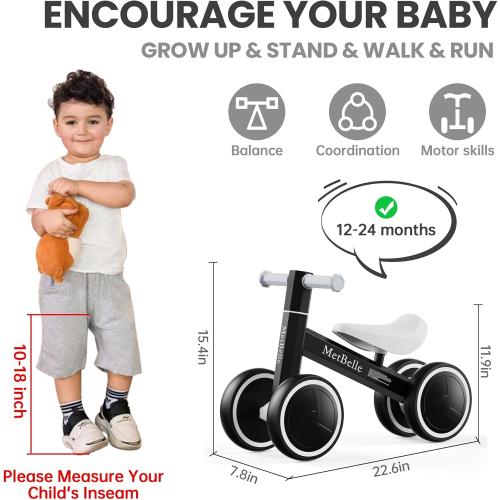 Size 12 Toddler Balance Bike 2 Year Old,12”No Pedal Kids Indoor Outdoor Toy Bike 2-5 Years Old with Tool-Free Adjustments Seat, Lightweight First Bike Gift for 2-3 Boys Girls