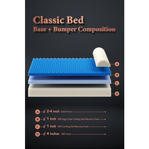 NOAH & PAW XL Dog Bed, 45x35x9.1 Inch, Orthopedic Large Dog Beds, Eggshell Memory Foam Infused with Cooling Gel, Waterproof, Machine Washable, Includes Inner Cover (Faux Leather)