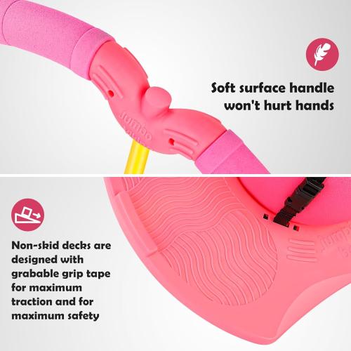 Pogo Jumper with Handle and Ball Pump, High Jump Toy Bounce Jump Trick Board Pogo Bouncing Ball Safe and Fun Pogo Stick for Kids Boys Girls and Adults (Pink)