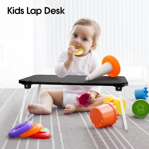 Lap Desks Laptop Tray for Bed or Couch, Breakfast Serving Tray with Folding Legs,Portable & Lightweight Mini Table, Laptop Stand for Working, Reading and Writing,Black