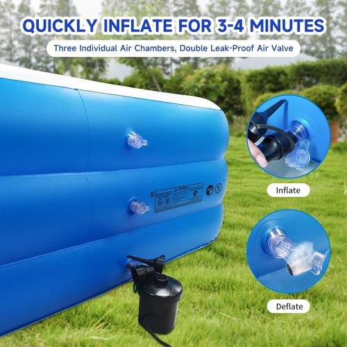 Nattork Inflatable Swimming Pool for Kids and Adults- 118 x 68 x 22 Family Full-Sized Blow Up Pools for kids -Thickened Durable Above Ground Swimming Pool Backyard Lawn, Indoor Outdoor Summer Party