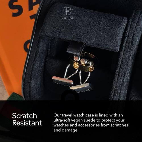 Leather Watch Roll Travel Case – Watch Travel Case for Men – Travel Watch Cases for Men – Single Watch Case Travel – Black Watch Roll Case – Leather Watch Case Travel – Watch Leather Travel Case