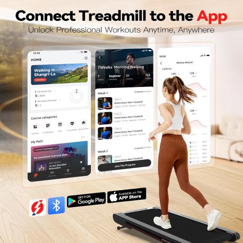Sperax Walking Treadmill Pad with APP, 3 in 1 Under Desk Treadmill, 400W Low Noise Walking Vibration Pad with Remote Control,Portable Treadmills for Home Office
