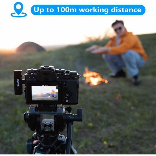 BOYA BOYALINK All-in-One Wireless Lavalier Microphone for iPhone Android DSLR Camera with Charging case, Noise Canceling, 2.4G Dual Channel Lapel Microphone System USB-C for Video Recording Vlogging